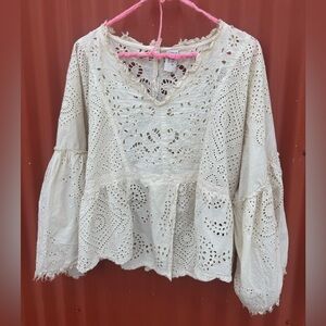 Magnolia Pearl Eyelit Selah Blouse NWOT